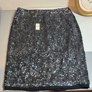 Talbots Silver Sequin Mini Skirt